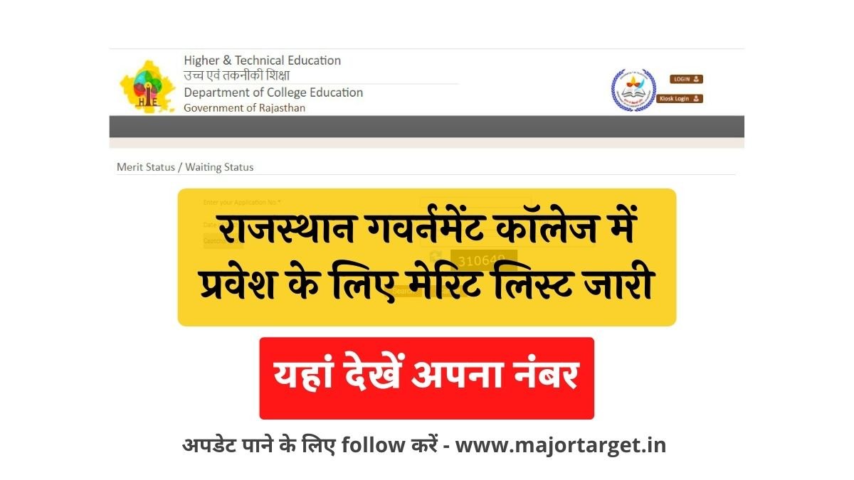 Rajasthan Government College Admission Merit List 2022: राजस्थान गवर्नमेंट कॉलेज में प्रवेश के लिए मेरिट लिस्ट जारी, यहां देखें अपना नंबर