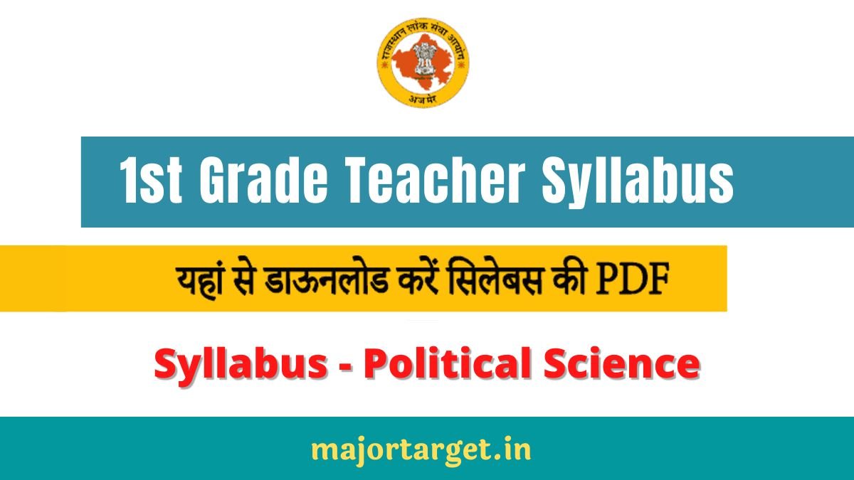 RPSC 1st Grade Political Science Syllabus in Hindi: यहां से डाउनलोड करें